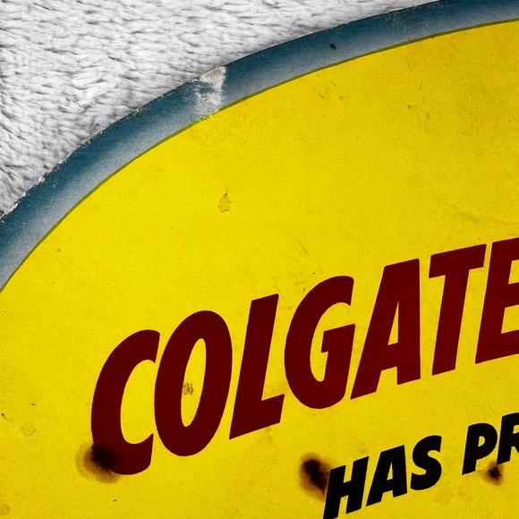 1950s Colgate Dental Cream Vintage Advertising Sign 20" Cardboard Store Display - Picture 10 of 12